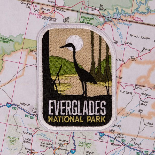 Everglades patch on a map background