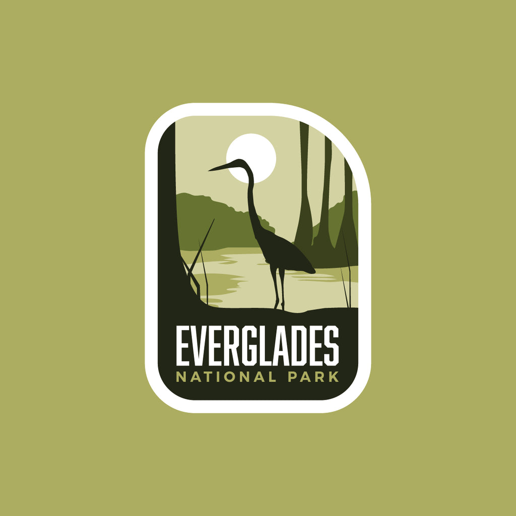 Everglades sticker on a green background