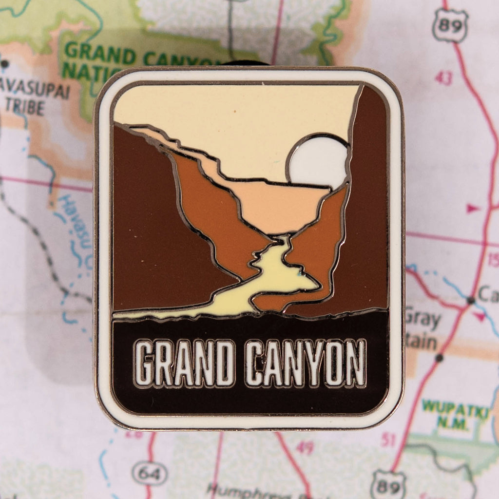 Grand Canyon pin on a map background