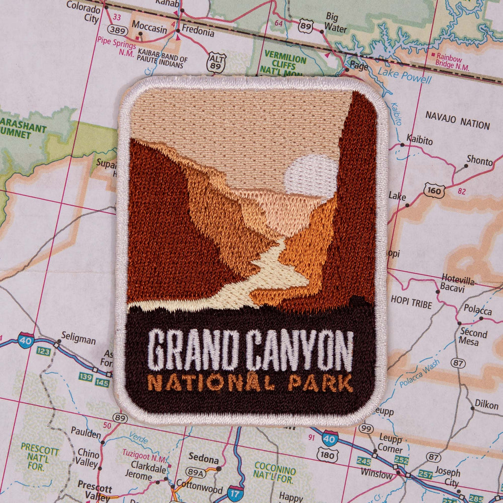 Grand Canyon patch on a map background