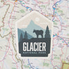 Glacier sticker on a map background