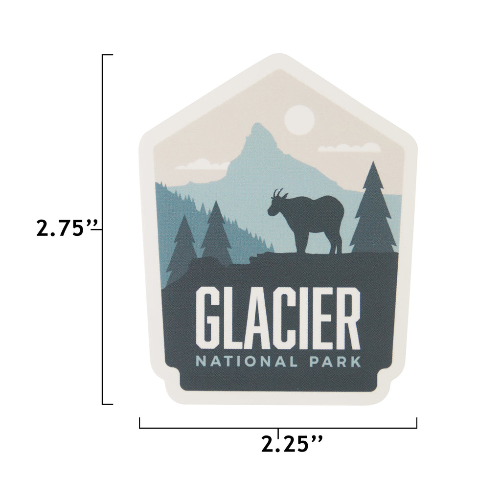 Glacier sticker size information