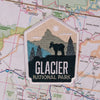 Glacier patch on a map background