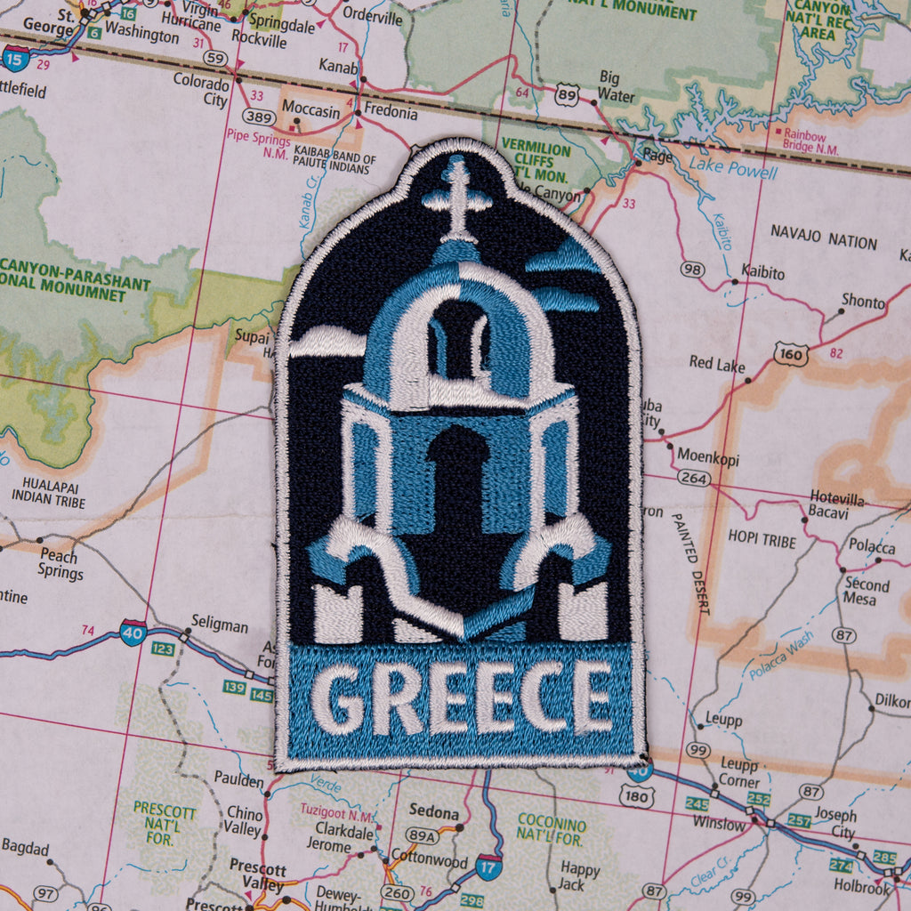 Greece patch on a map background