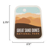 Great Sand Dunes sticker size information