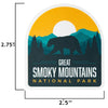 Great Smoky Mountains sticker size information