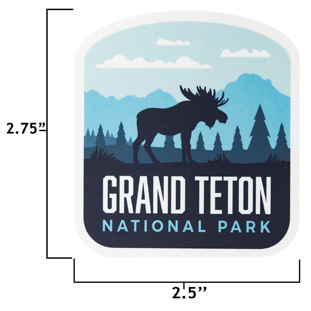 Grand Teton sticker size information