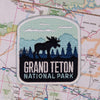 Grand Teton patch on a map background