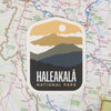 Haleakala Sticker on a map background