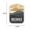 Haleakala sticker size information