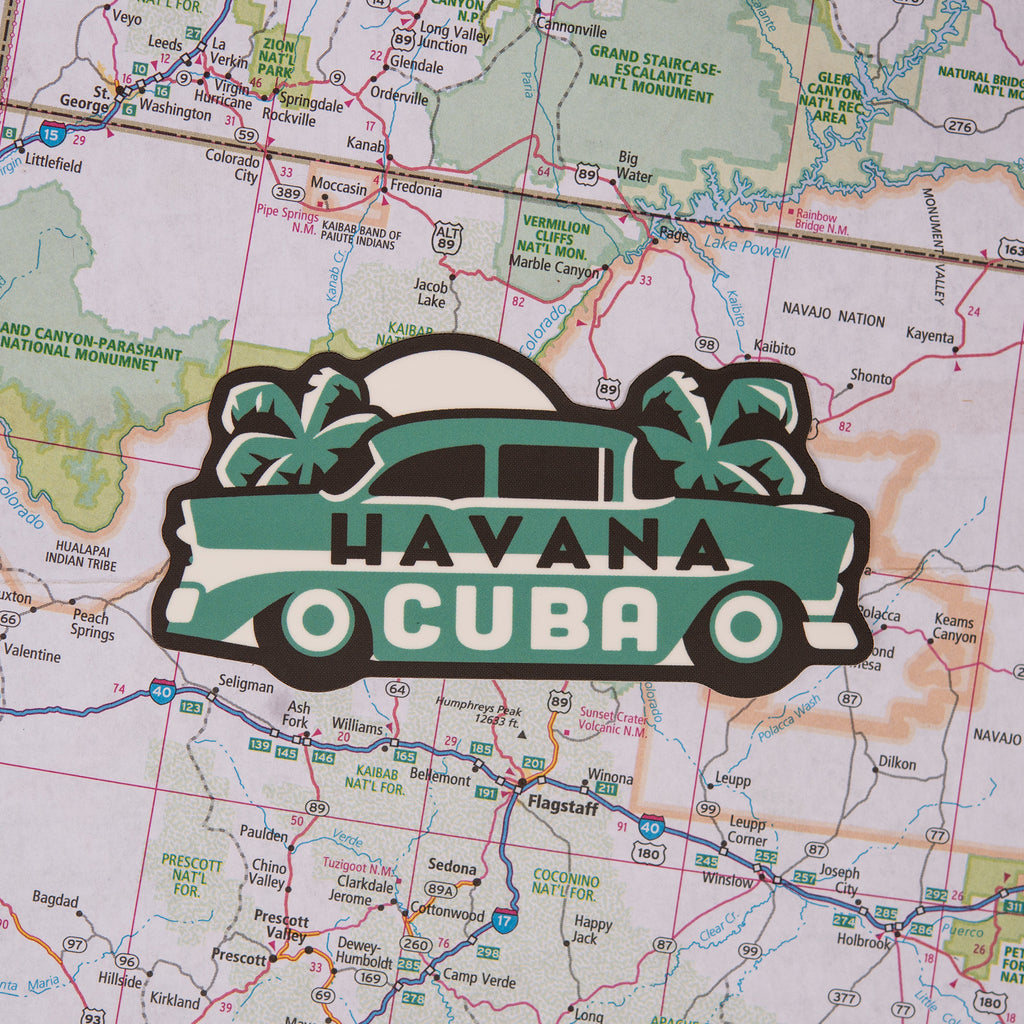 Havana Cuba Sticker on a map background
