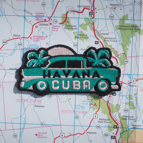 Havana Cuba patch on a map background
