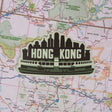 Hong Kong Sticker on a map background