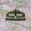Hong Kong Sticker on a map background