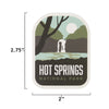 Hot Springs sticker size information