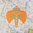 India Sticker on a map background