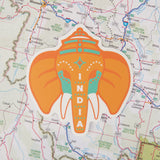 India Sticker on a map background