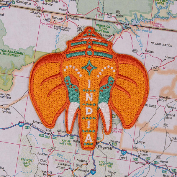 India patch on a map background
