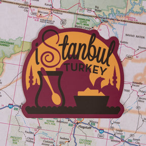 Istanbul Turkey Sticker on a map background