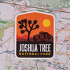 Joshua Tree Fridge Magnet on a map background