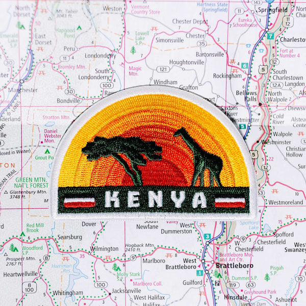 Kenya patch on a map background