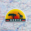 Kenya Sticker on a map background