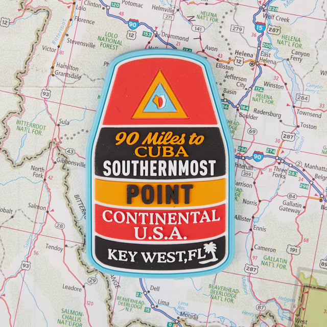 Key West Florida Fridge Magnet on a map background