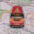 Key West Florida Sticker on a map background