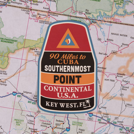 Key West Florida Sticker on a map background