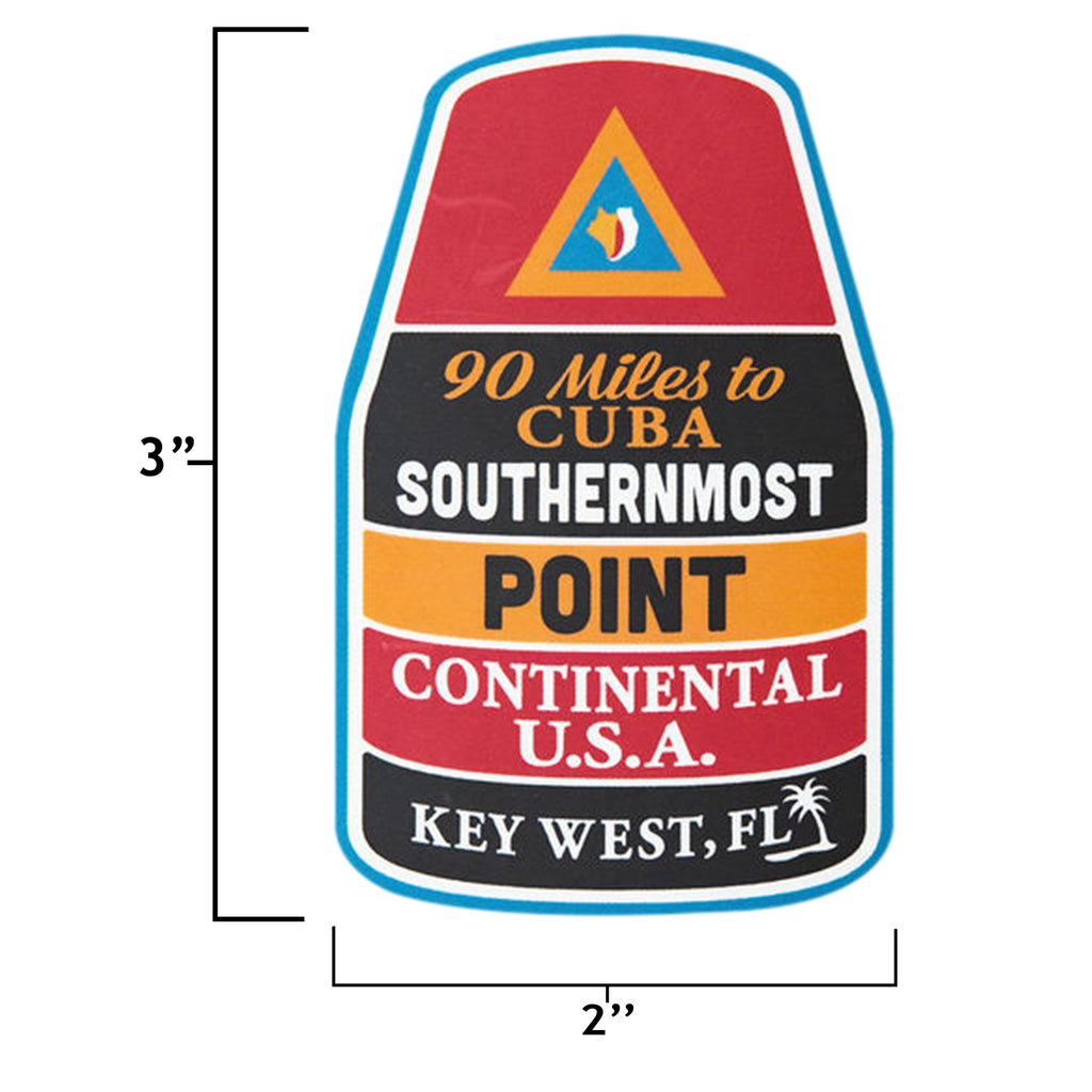 Key West Florida sticker size information