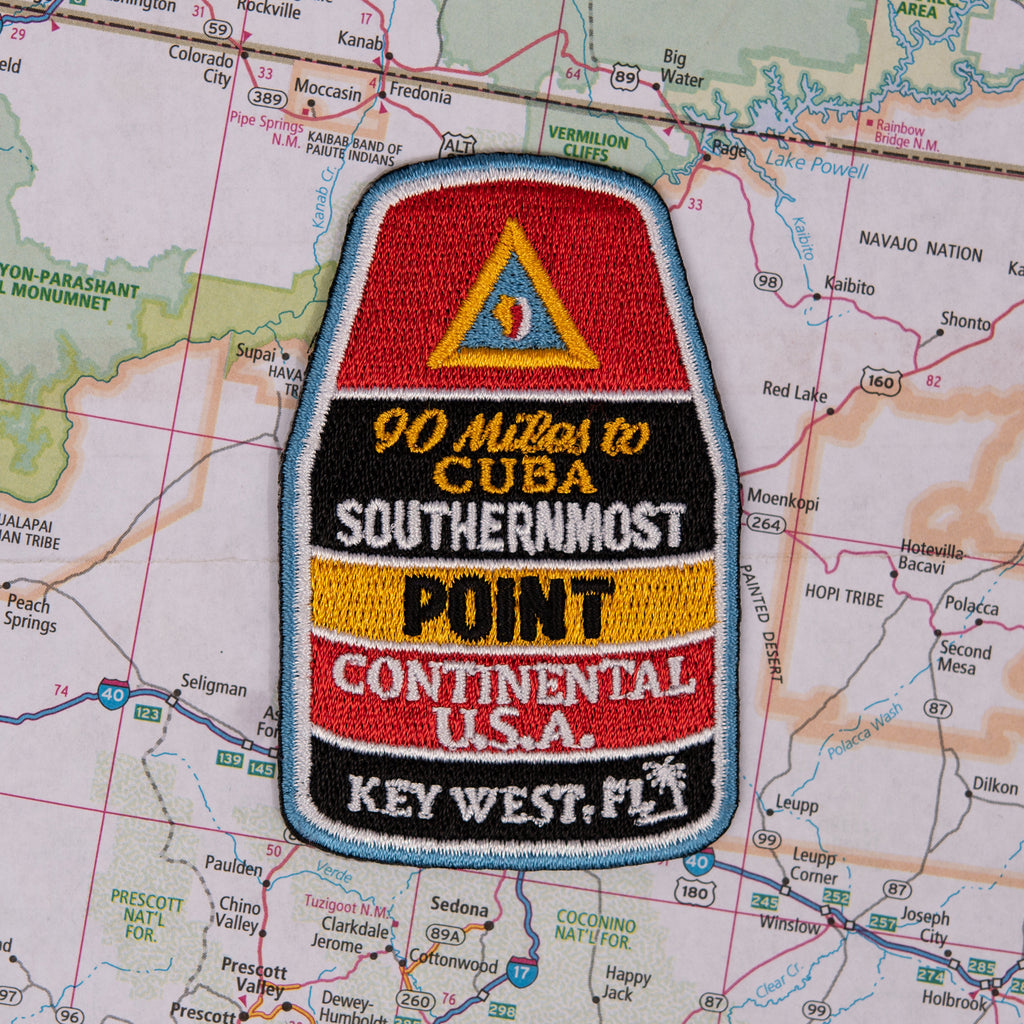 Key West Florida patch on a map background