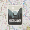 Kings Canyon Sticker on a map background