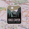 Kings Canyon patch on a map background