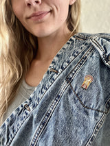 pin on a denim jacket