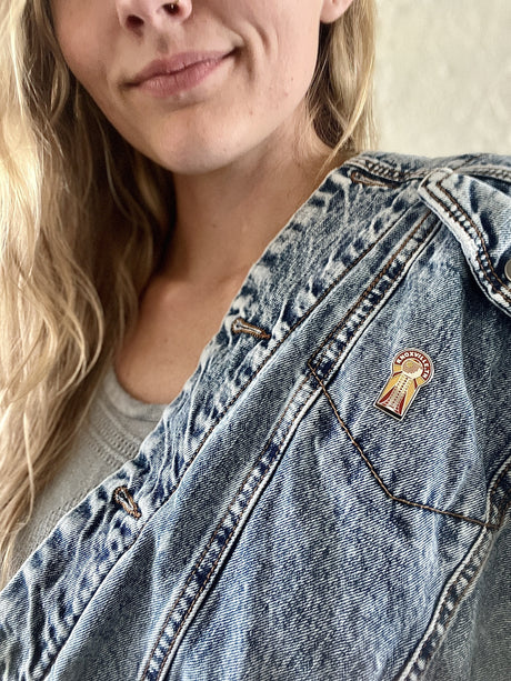 pin on a denim jacket
