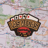 Las Vegas Sticker on a map background