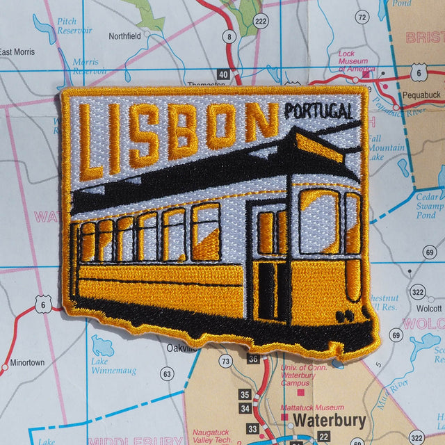 Lisbon patch on a map background
