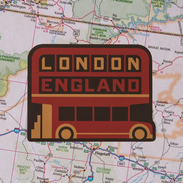 London sticker on a map background