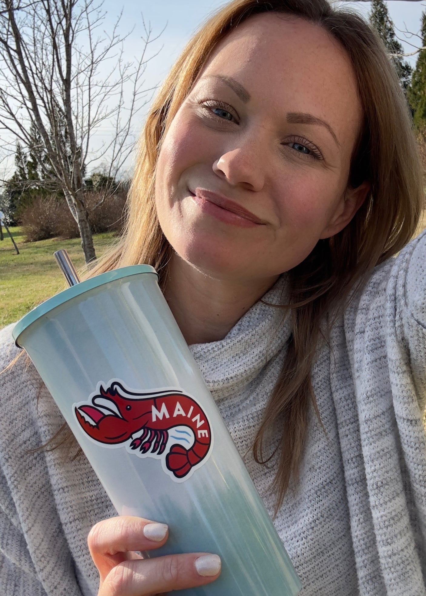 sticker on a tumbler