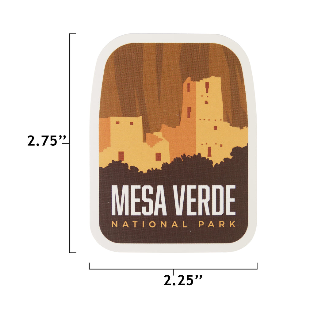 Mesa Verde sticker size information