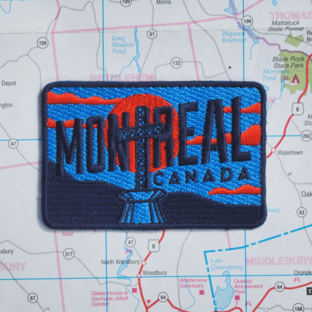 Montreal patch on a map background