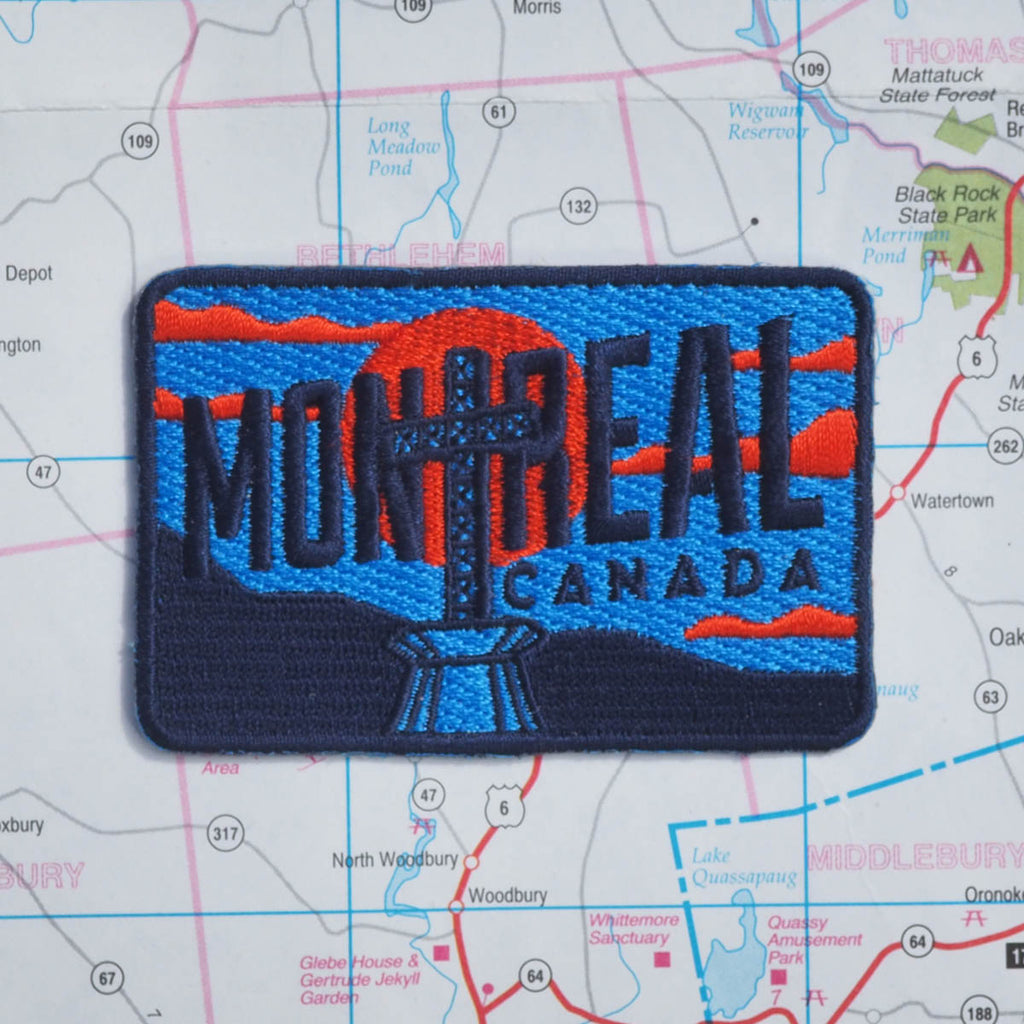 Montreal patch on a map background