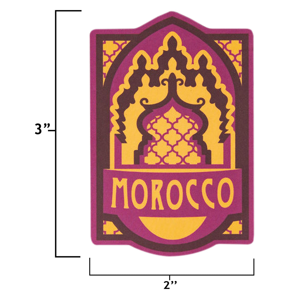 Morocco sticker size information