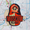 Moscow patch on a map background