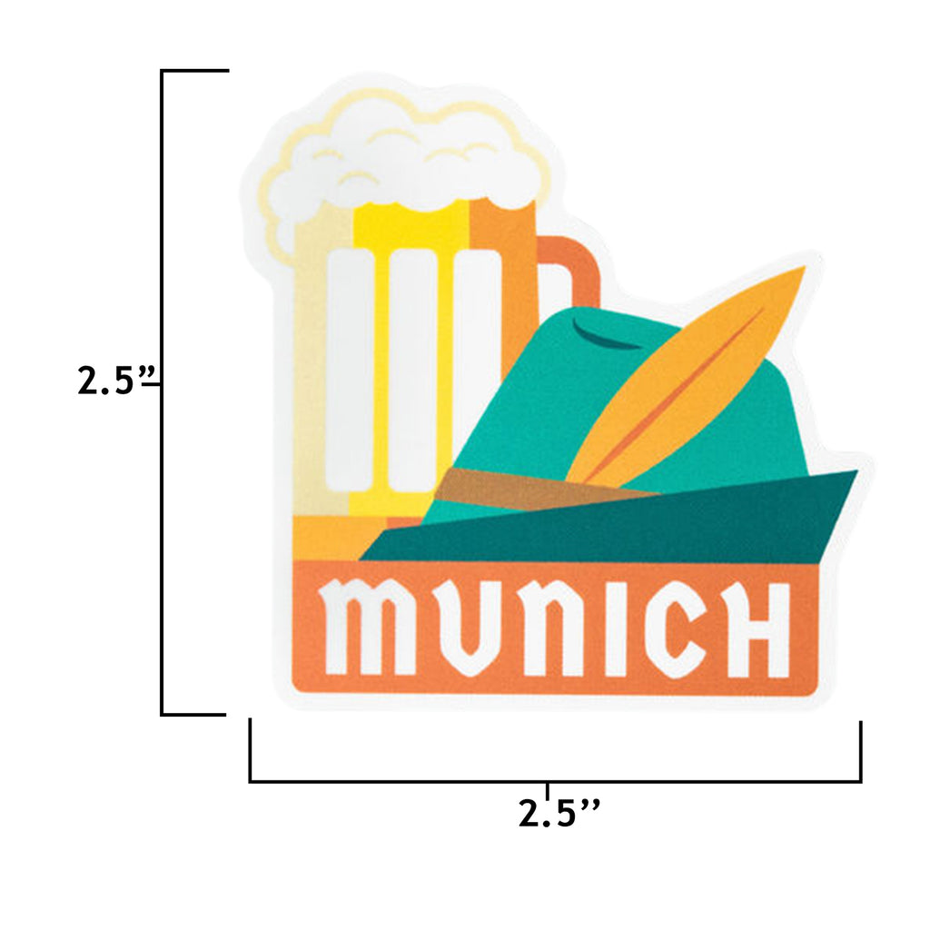 Munich sticker size information