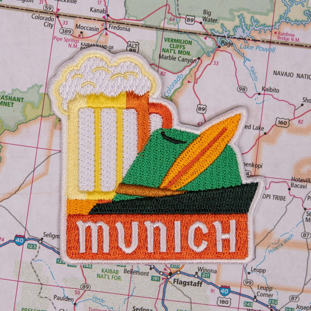 Munich patch on a map background