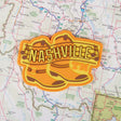 Nashville fridge magnet on a map background