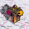 New Orleans pin on a map background