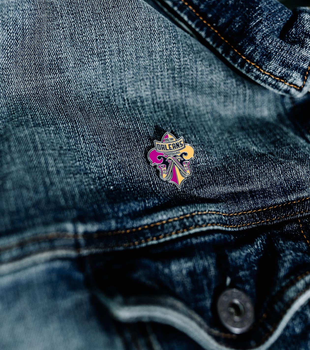 pin on a denim jacket