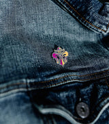 pin on a denim jacket